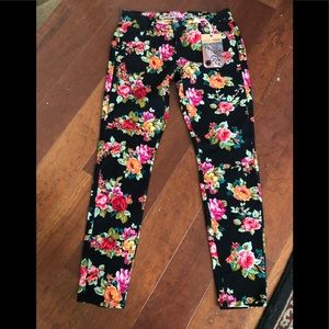 Boho floral jeans